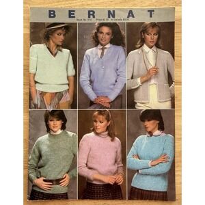 Bernat Knitting Patterns Leaflet for Classic Sweaters No. 512 Vintage 1983